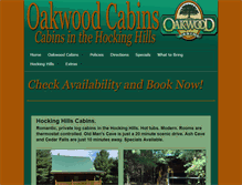 Tablet Screenshot of oakwoodcabins.com